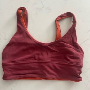 Lululemon Athletica Burgundy and Orange Sports Bra